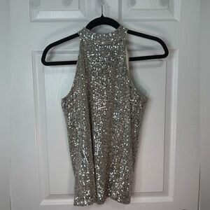 Elegant Silver Sequin Top - Cable and Gauge